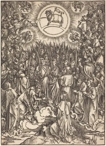 The Adoration of the Lamb, by Albrecht Dürer, ink, 1497