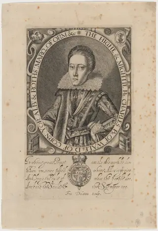 Charles Prince of Wales (Charles I), by Francis Delaram, ink, 1616