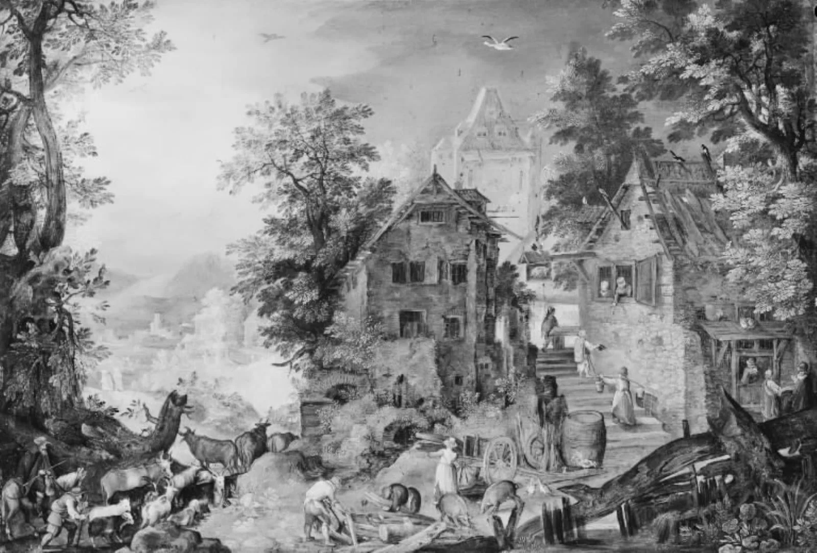 Village in the Hills, detail