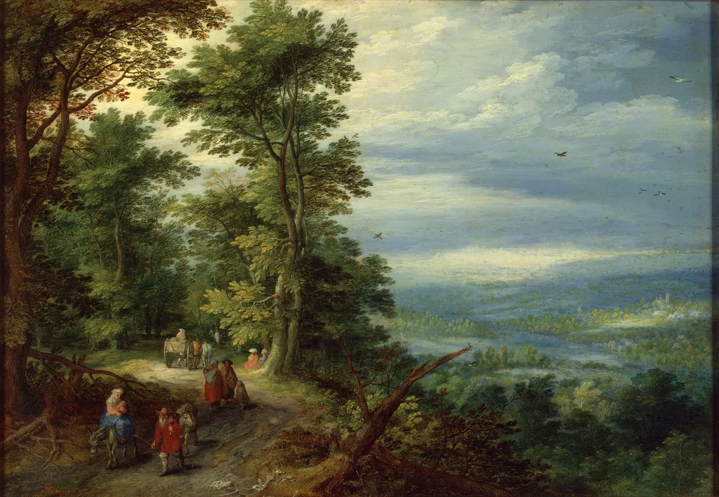 Edge of the Forest (The Flight into Egypt), by Jan Brueghel, the elder, oil, 1610