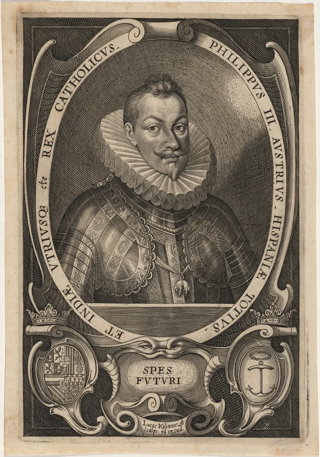 Philip III, King of Spain, by Lucas Kilian, ink, 1624