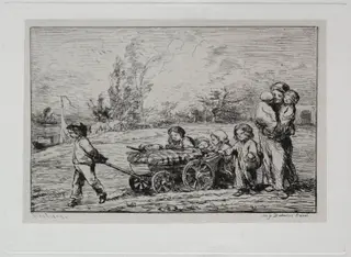 The Boat Trip:  Moving into "Le Botin" (The Ship's Furnishings) or Moving to the Boat, by Charles François Daubigny, 1861