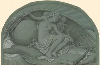 Study for "The Eclipse of the Sun by the Moon", by Elihu Vedder, charcoal, 1892