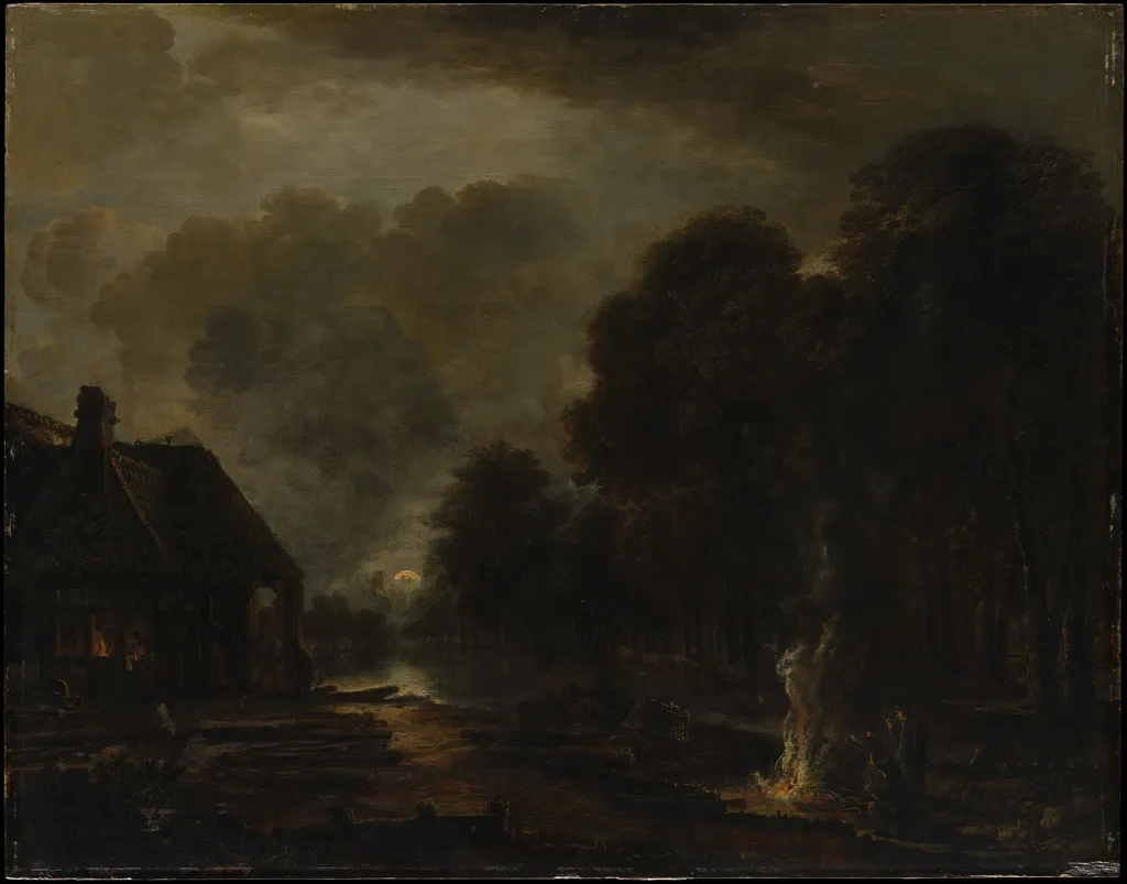 The Farrier, by Aert van der Neer, oil, 1653
