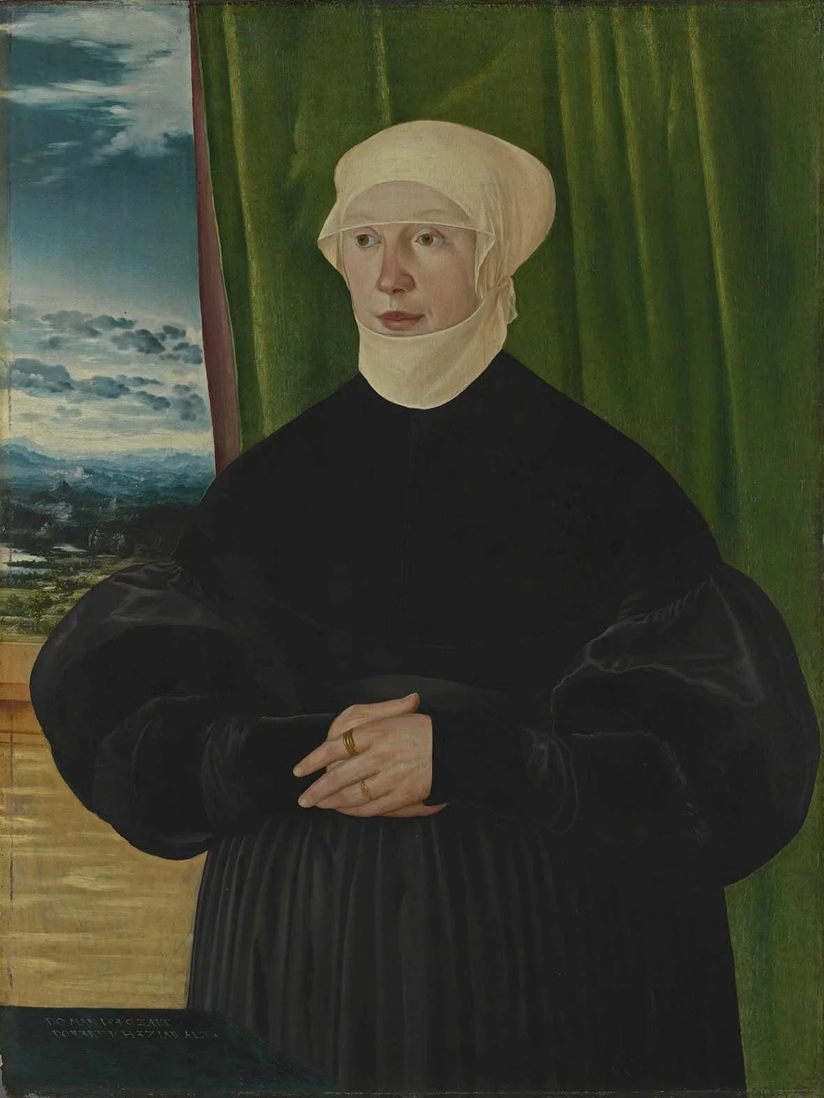 Ligsalz-Bildnisdiptychon: Apollonia Ligsalz, geb. Ridler, detail