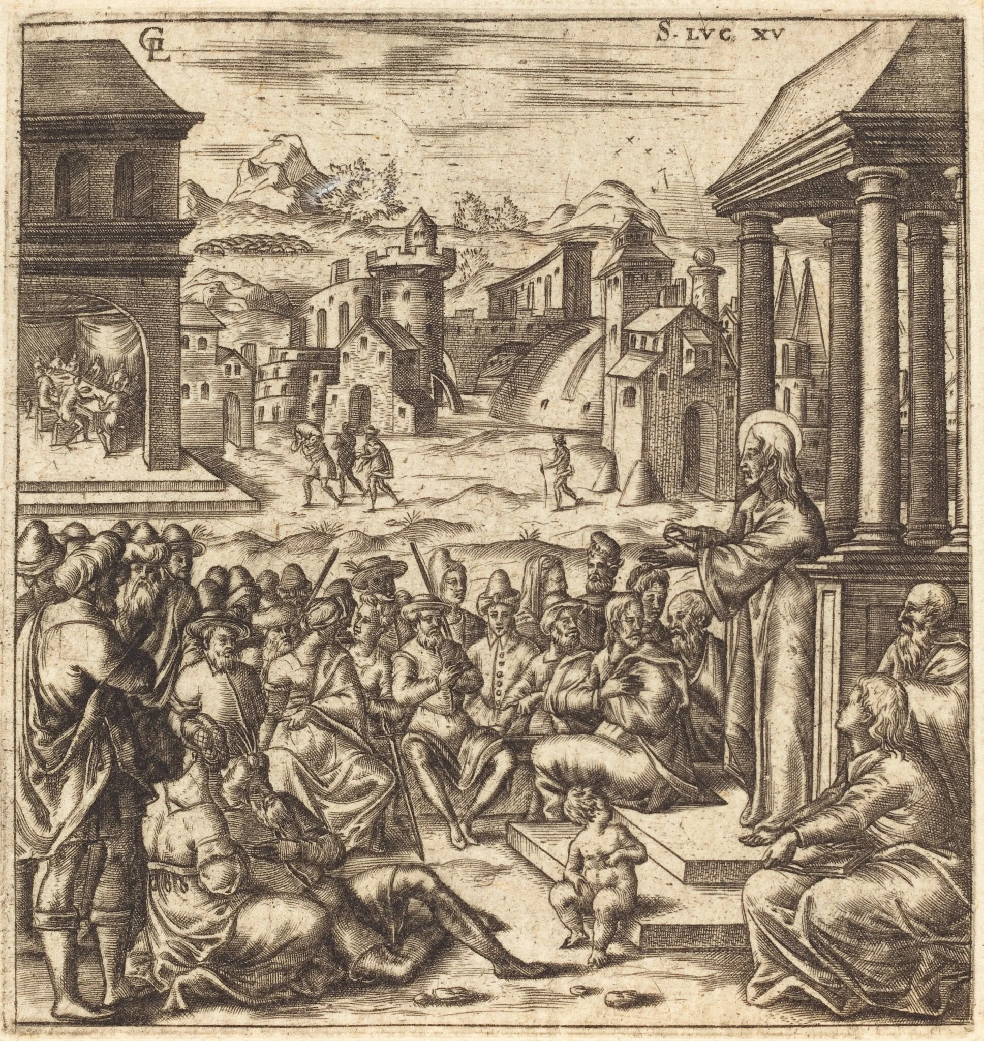 The Parables of the Lost Sheep, the Woman with Pieces of Silver and the Prodigal Son, detail
