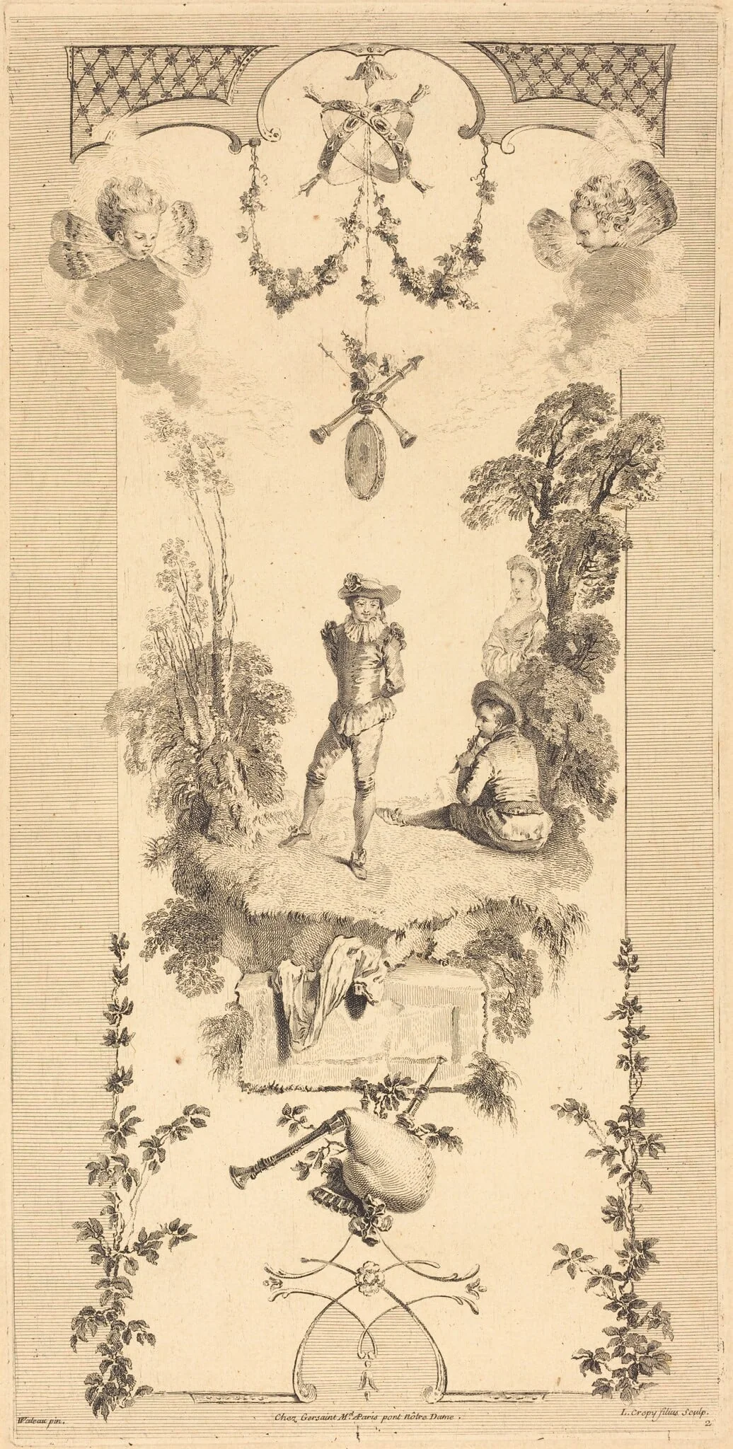 Shepherd Dancing to the Sound of a Flute, detail