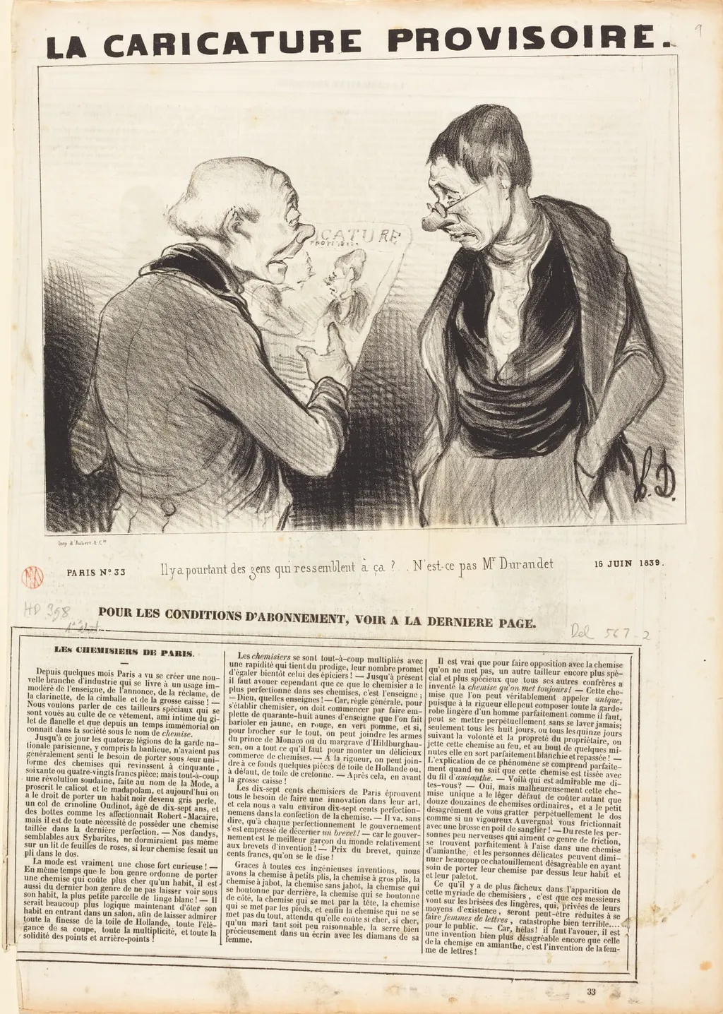 Il y a pourtant des gens qui ressemblent a ça!, by Honoré Daumier, ink, 1839