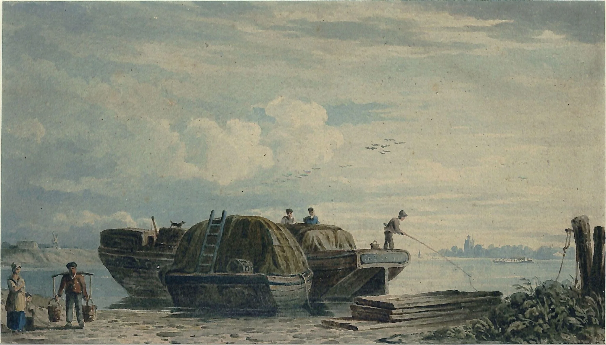 Hay barges, detail