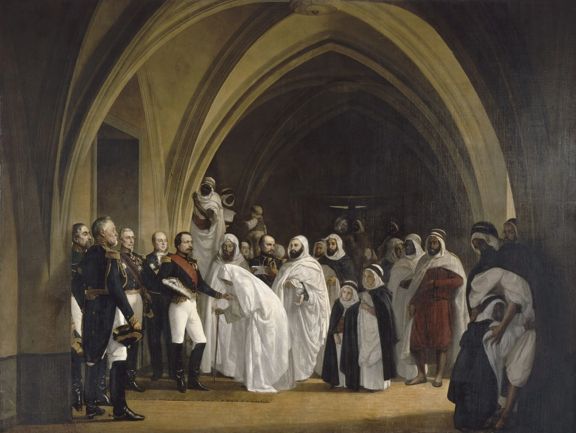The president of republic-prince frees Abd-el-Kader, Amboise castle, october 16, 1852., detail