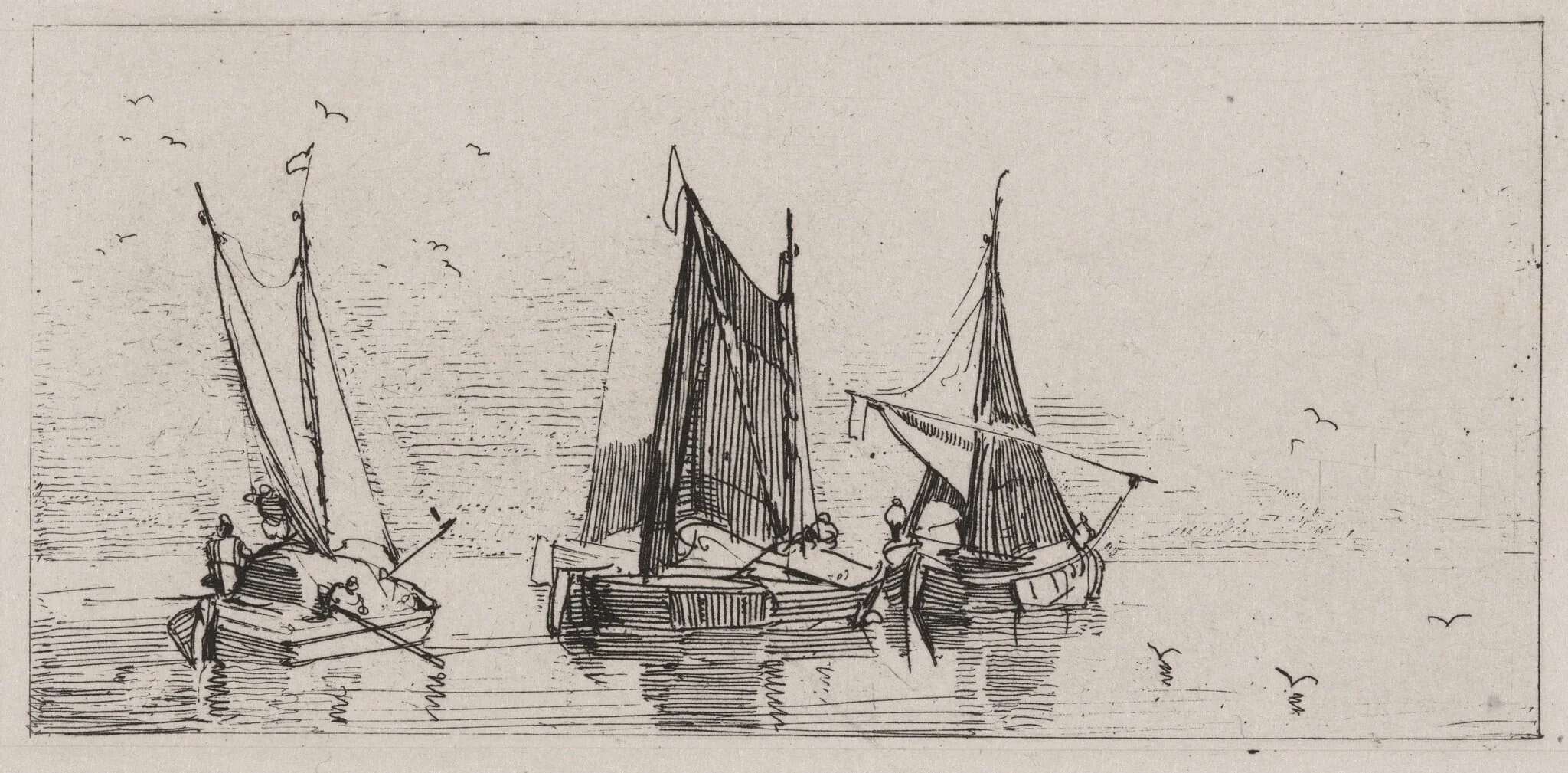 Three Sailboats, detail