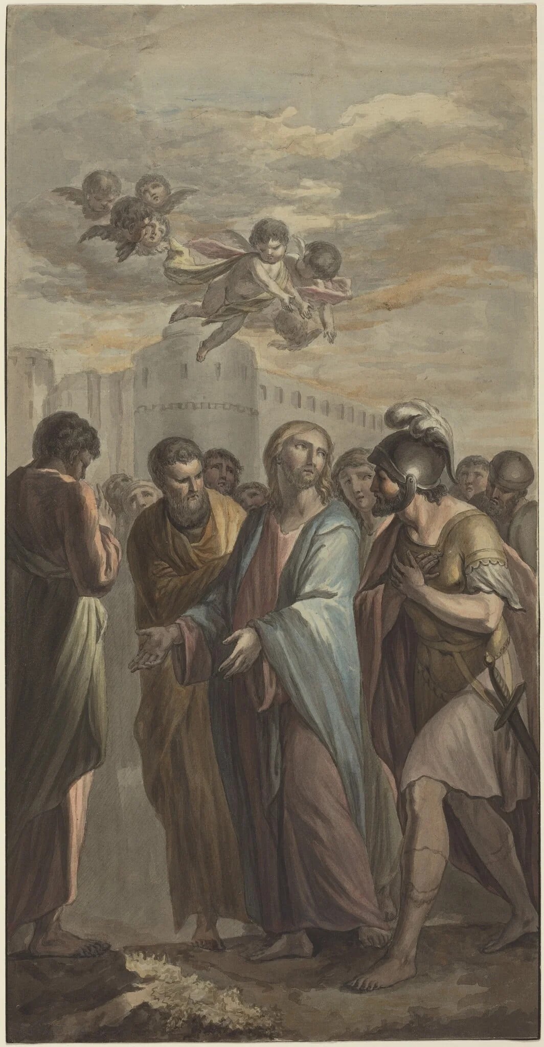 Christ with Apostles and a Roman Soldier, detail
