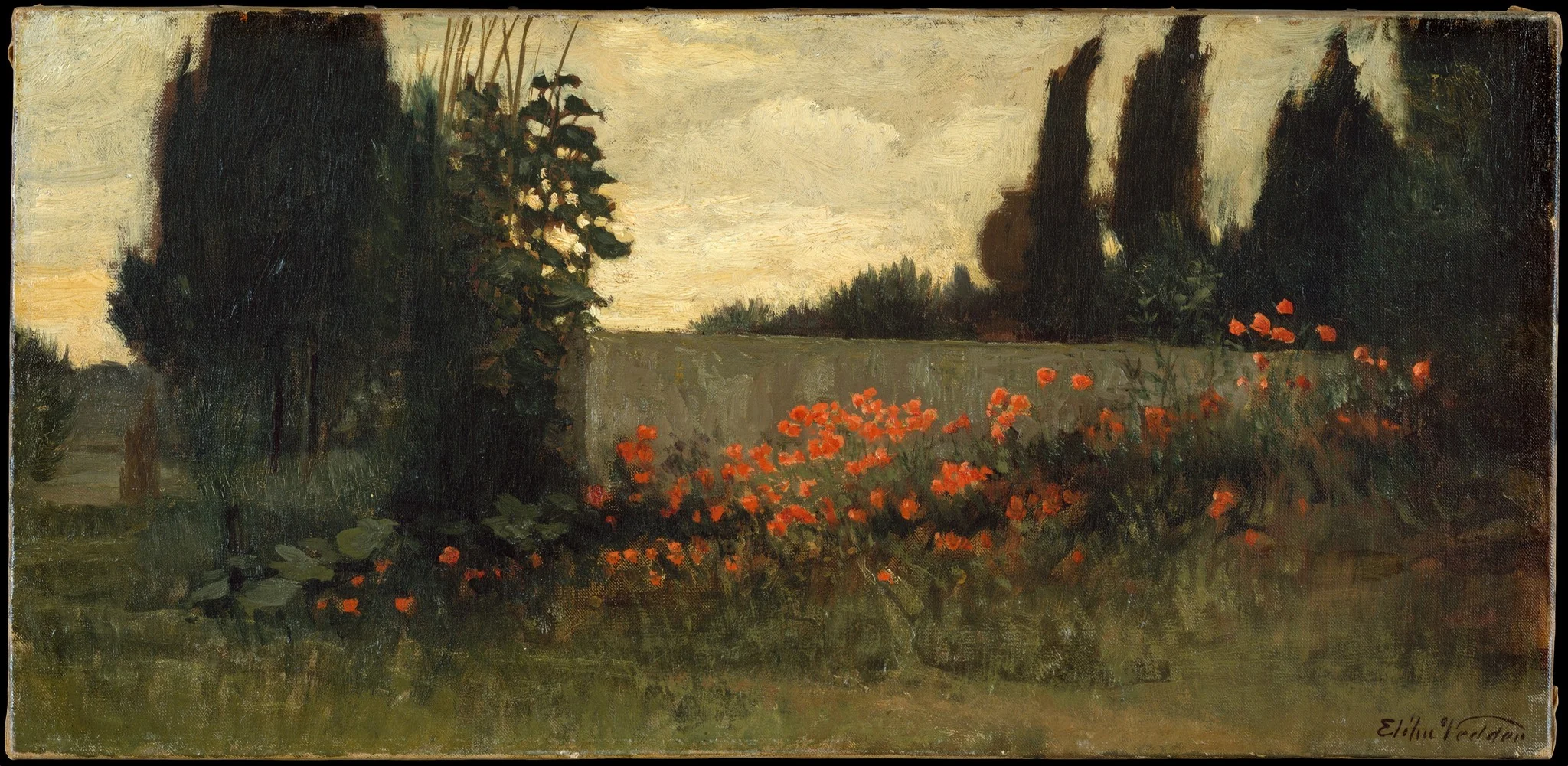 Cypress and Poppies, detail