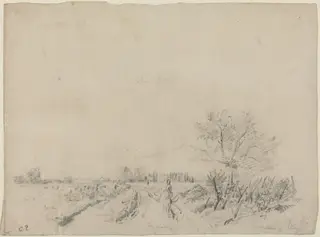 Montmorency Road, by Camille Pissarro, graphite, 1855