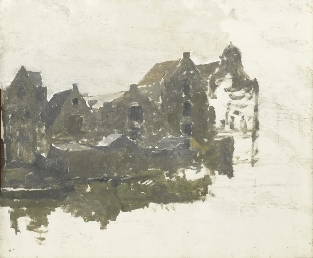 Warehouses on the Teertuinen on the Prinseneiland, Amsterdam, by George Hendrik Breitner, oil, 1901
