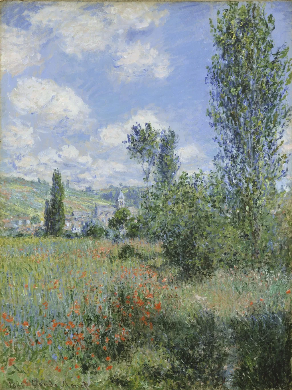 View of Vétheuil, by Claude Monet, oil, 1890