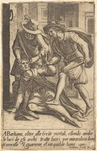 Bastiano, by Jacques Callot, ink, 1619