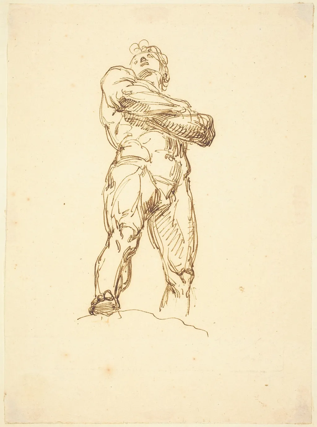 A Heroic Male Nude, by Bertel Thorvaldsen, ink, 1807