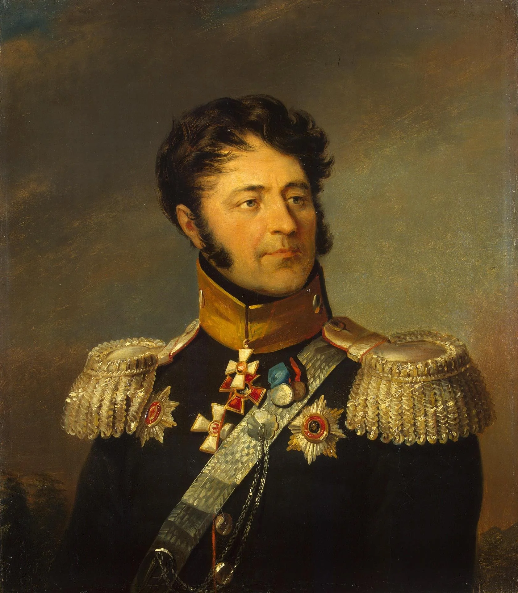 Portrait of Luka A. Denisyev (1762-1846), detail