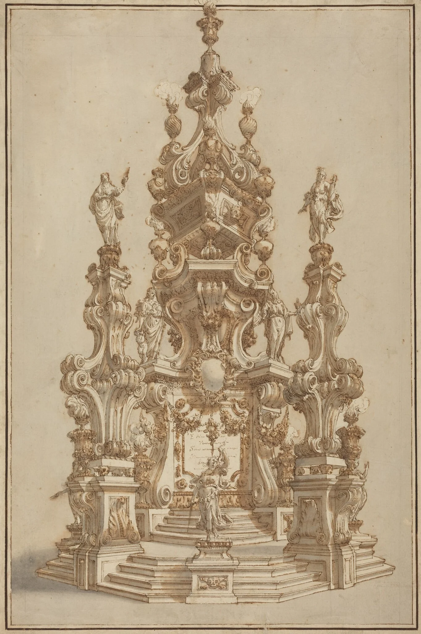 Magnificent Catafalque for a Deceased Noble, detail