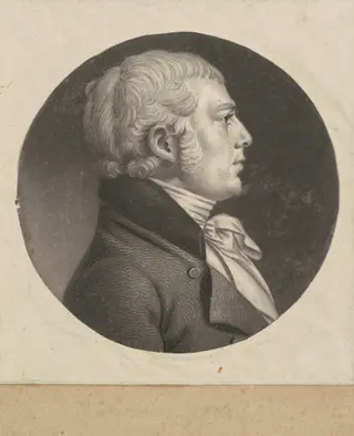John Moore White, by Charles B. J. Févret de Saint-Mémin, ink, 1800