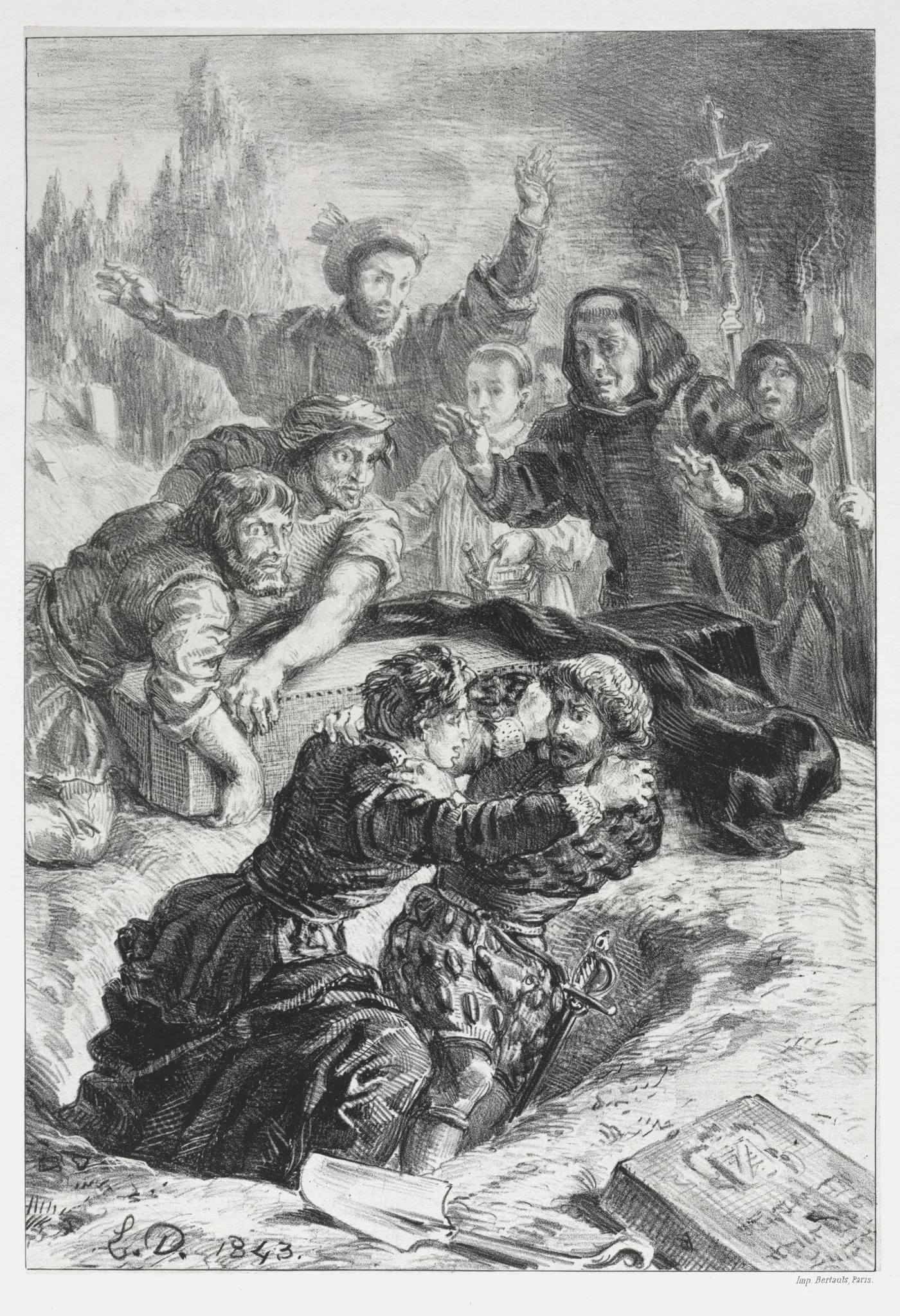 Hamlet: Hamlet and Laertes in the Grave of Ophelia, detail