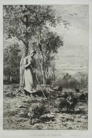 Keeper of the Turkeys, by Charles-Émile Jacque, 1866
