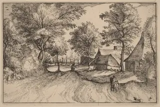 Village Road, by Claes Jansz Visscher, ink, 1612