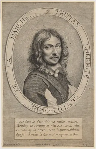 Tristan, the Hermit, by Pierre Daret de Cazeneuve, ink, 1648