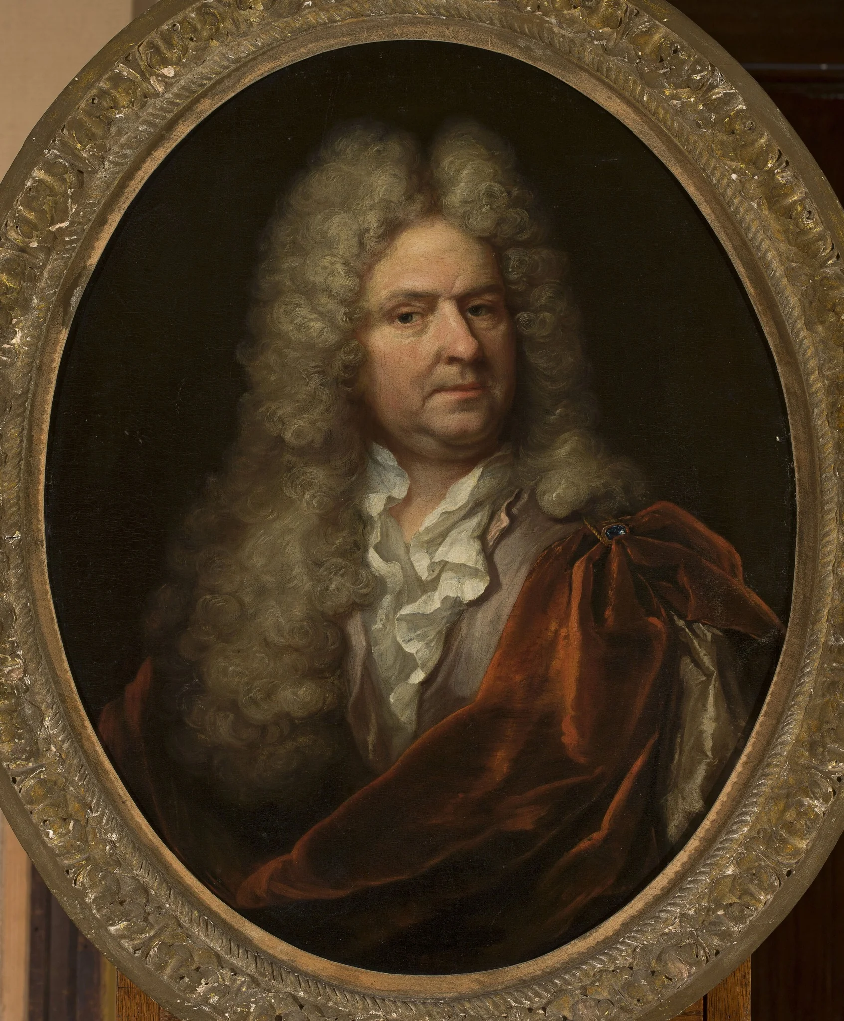 Portrait of a man in a wig, detail
