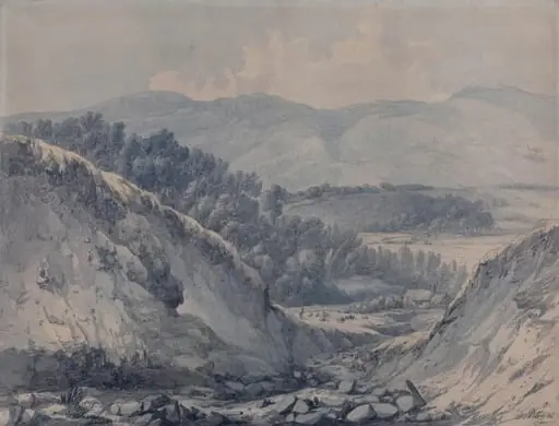 Near Dolgelly, by John Webber, watercolor, 1790