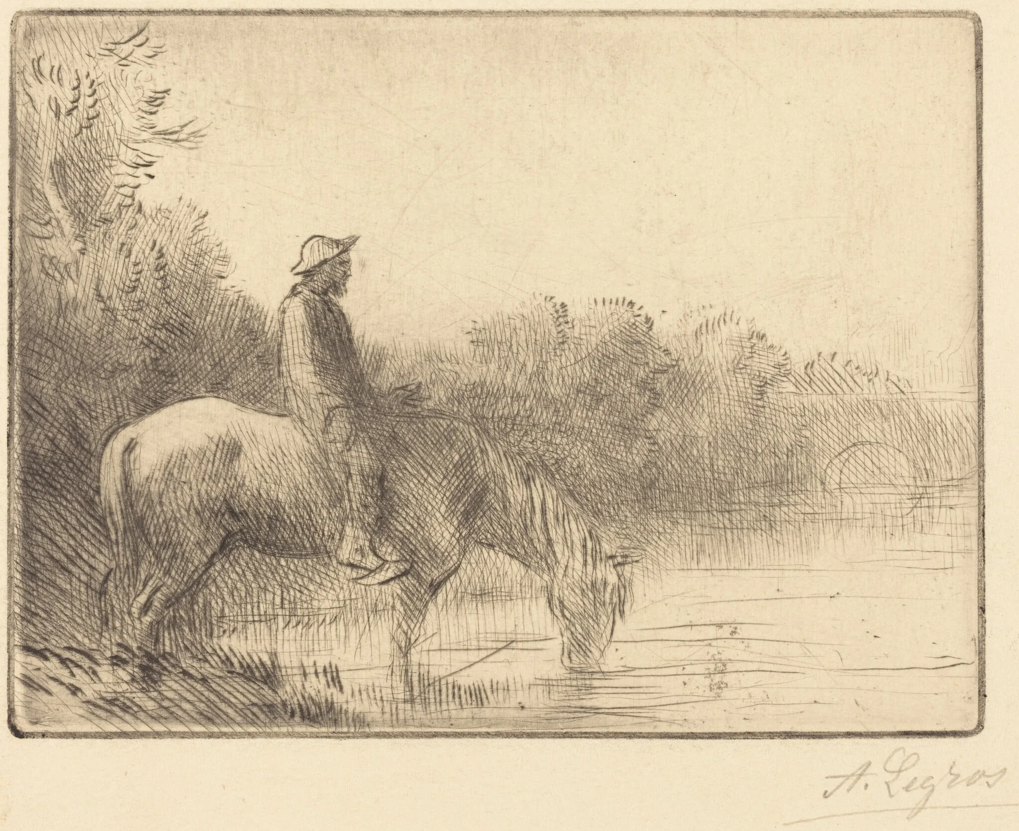 Fording a River (Le gue), detail
