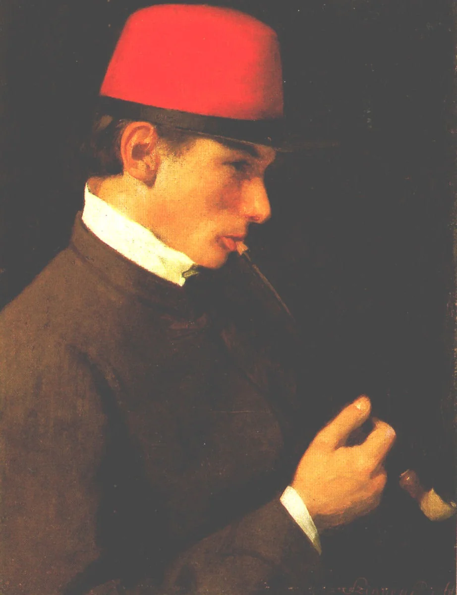 Zsigmond Szinyei Merse Smoking a Chibouk, detail