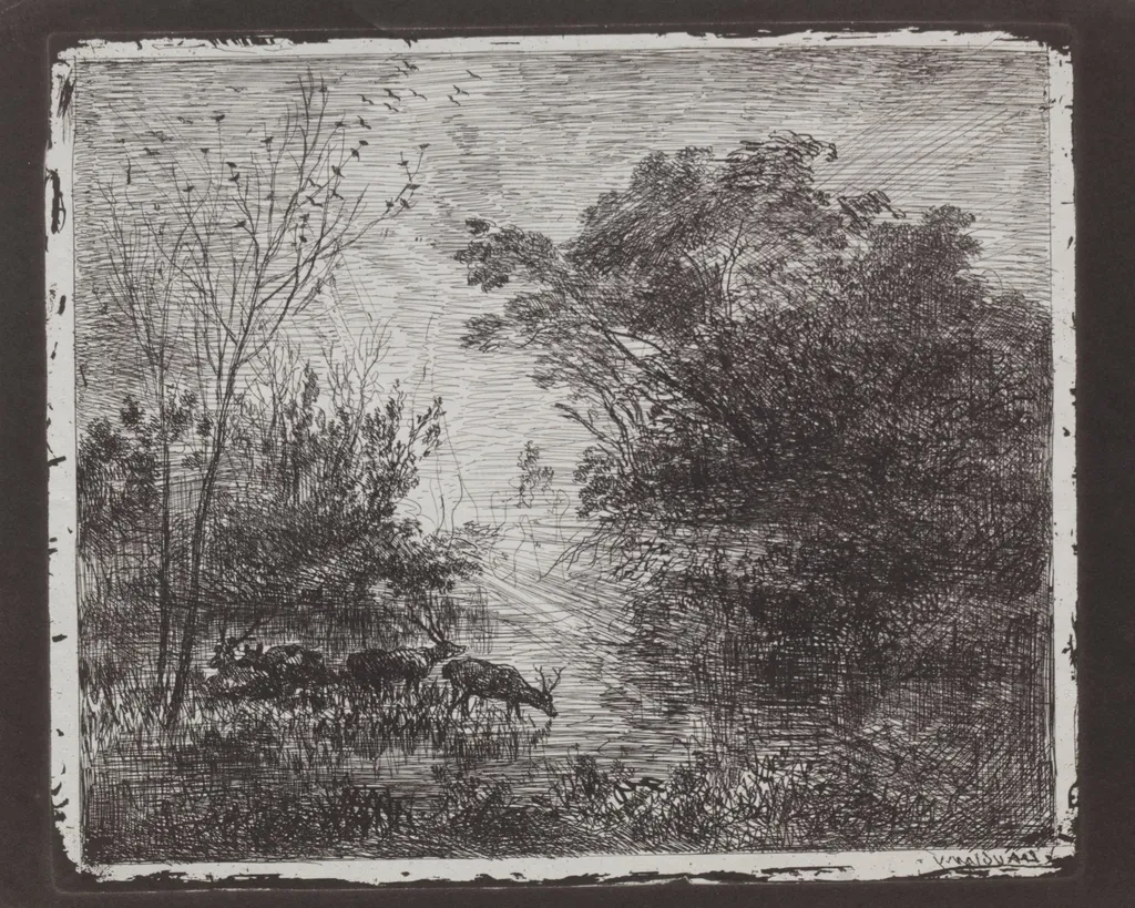 Deer, by Charles François Daubigny, 1862