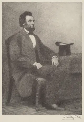 Abraham Lincoln, by Timothy Cole, ink, 1919