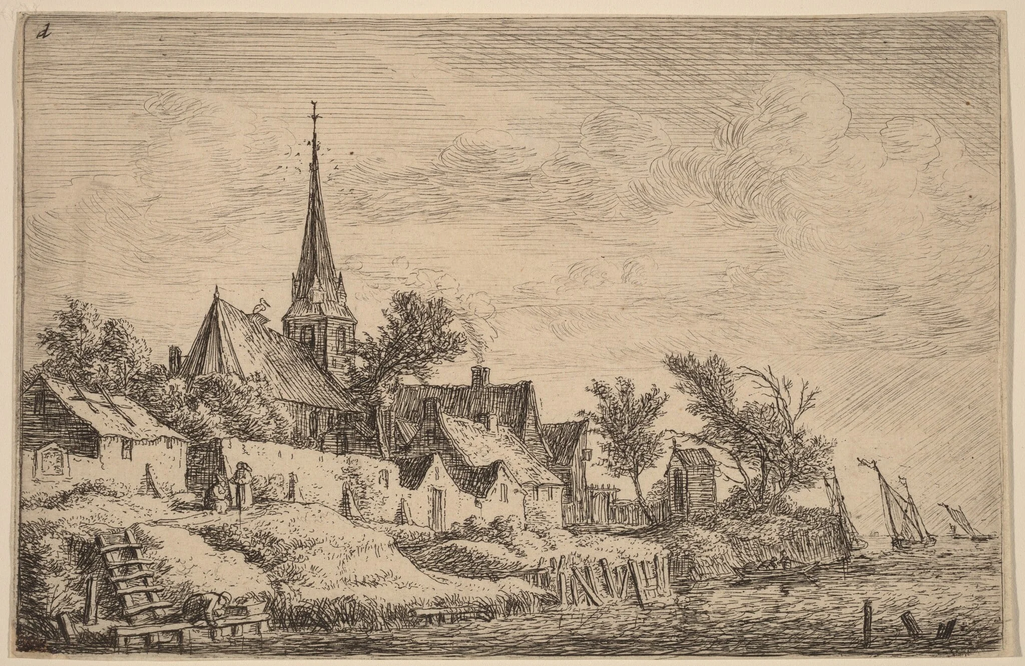 Village Steeple at the Seaside, detail