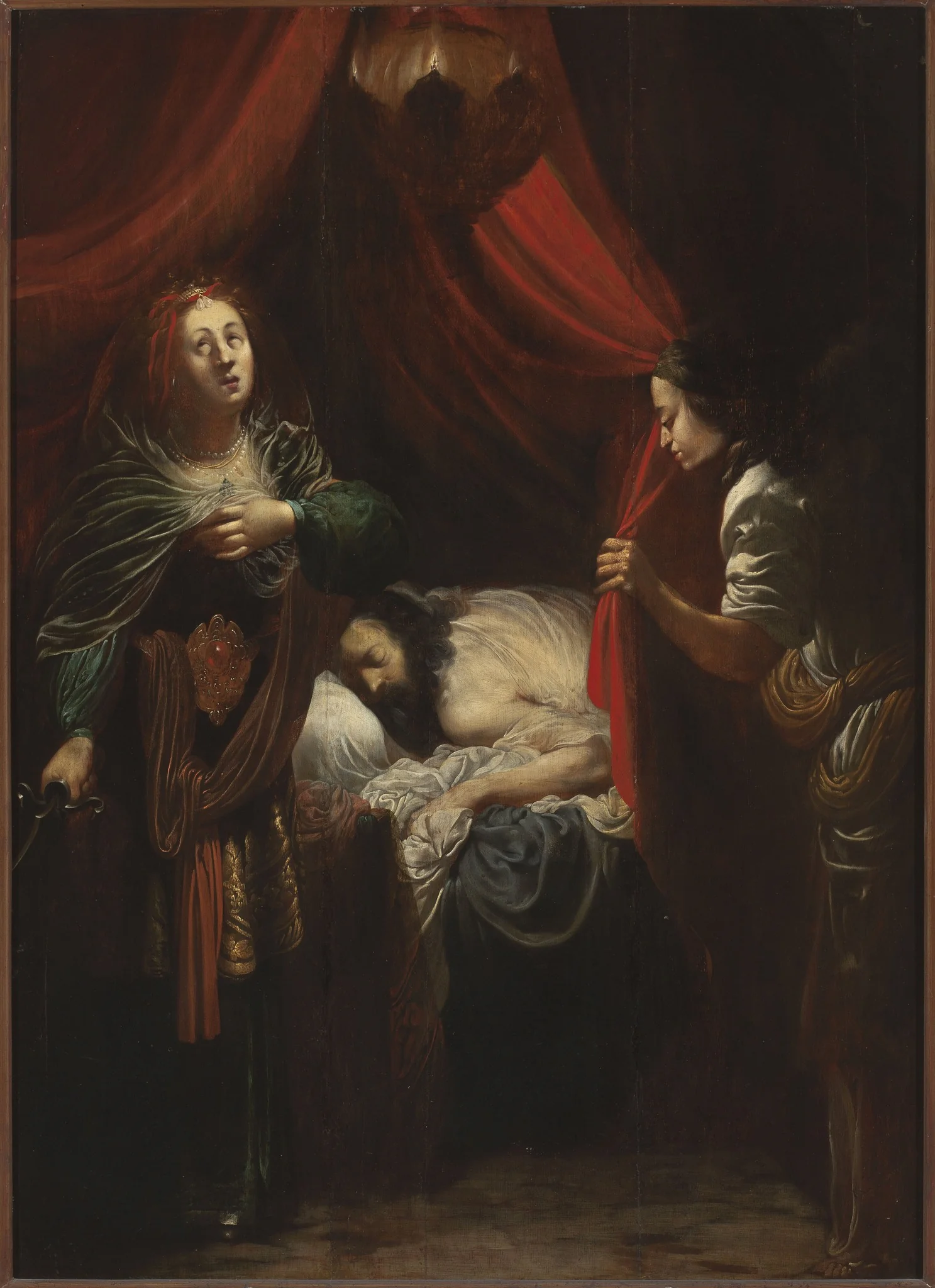 Judith in the tent of Holofernes (Judith 13:4-6), detail