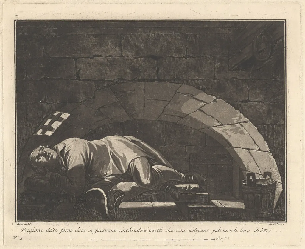 The "Ovens," for Those Who Wouldn't Admit Their Crimes, by Giovanni De Pian, ink, 1797