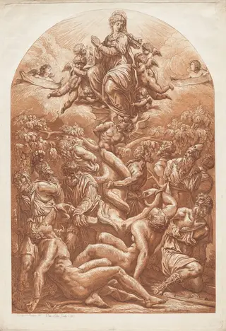 Allegory of Conception or  Allegory of Redemption, by Pierre Lelu, ink
