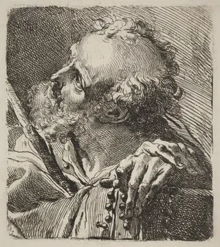 Bust of a Saint, by Gaetano Gandolfi, ink, 1775
