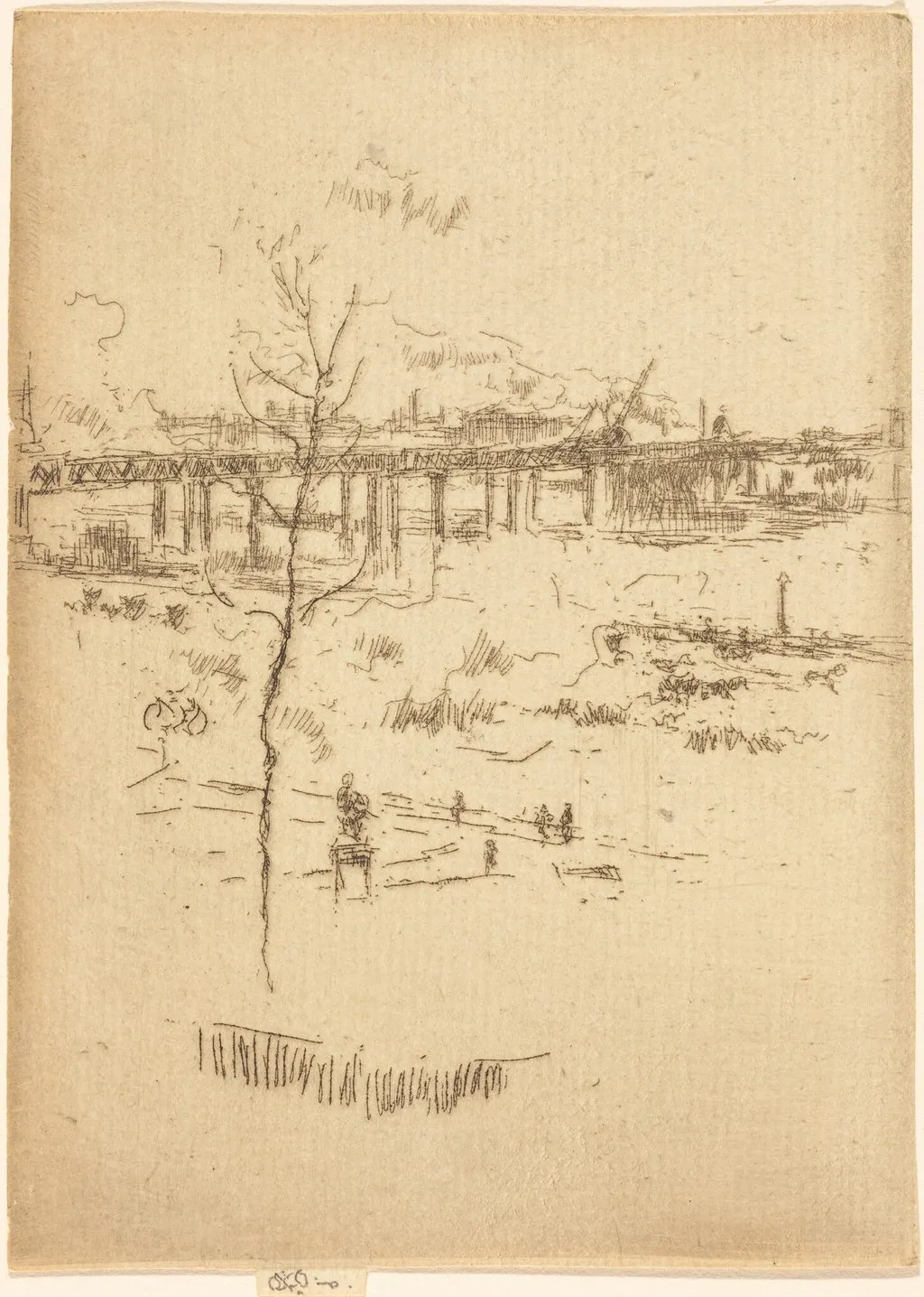 Charing Cross Railway-Bridge, by James McNeill Whistler, ink, 1887