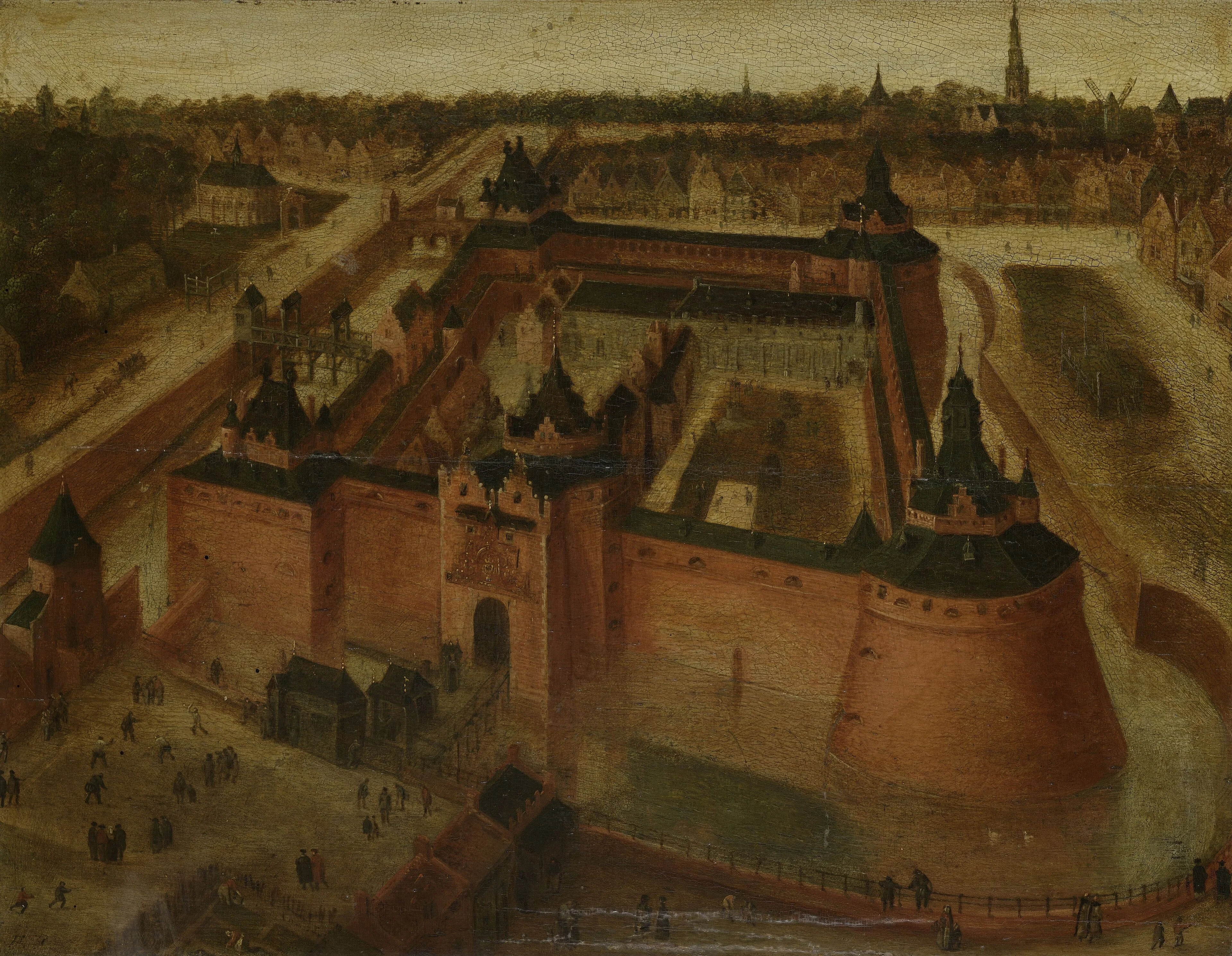 Bird's-eye View of the Vredenburg (Vredeborch) Castle in Utrecht, detail