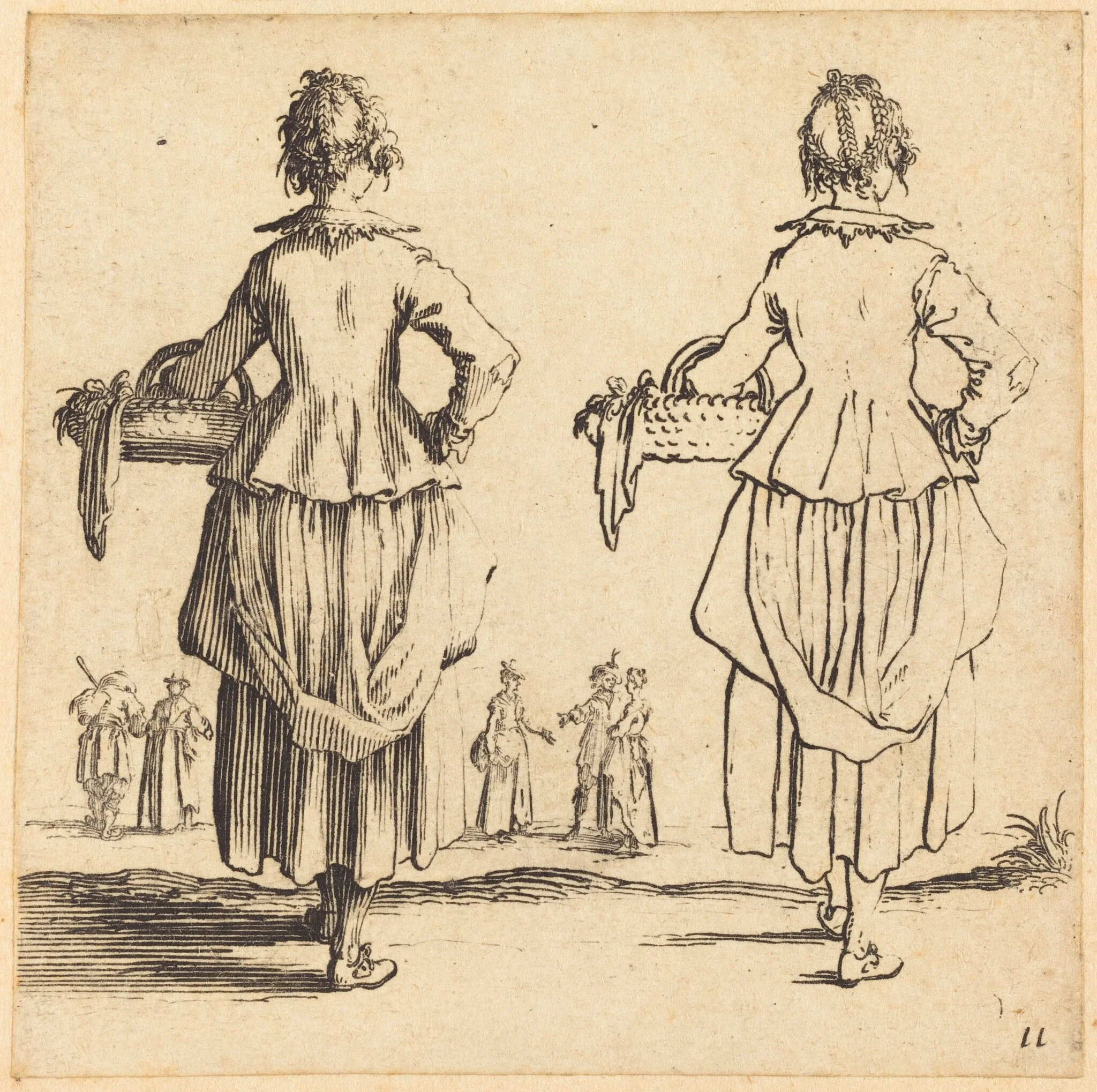 Peasant Woman with Basket, Seen from Behind, detail