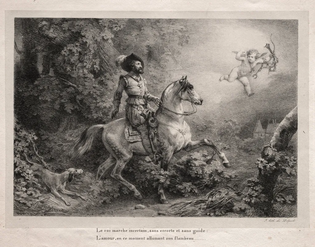 Henry IV Rides to the Château d'Anet, by Horace Vernet, 1825