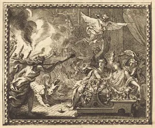 The Daughters of Minyas, by Jean Lepautre, ink, 1676