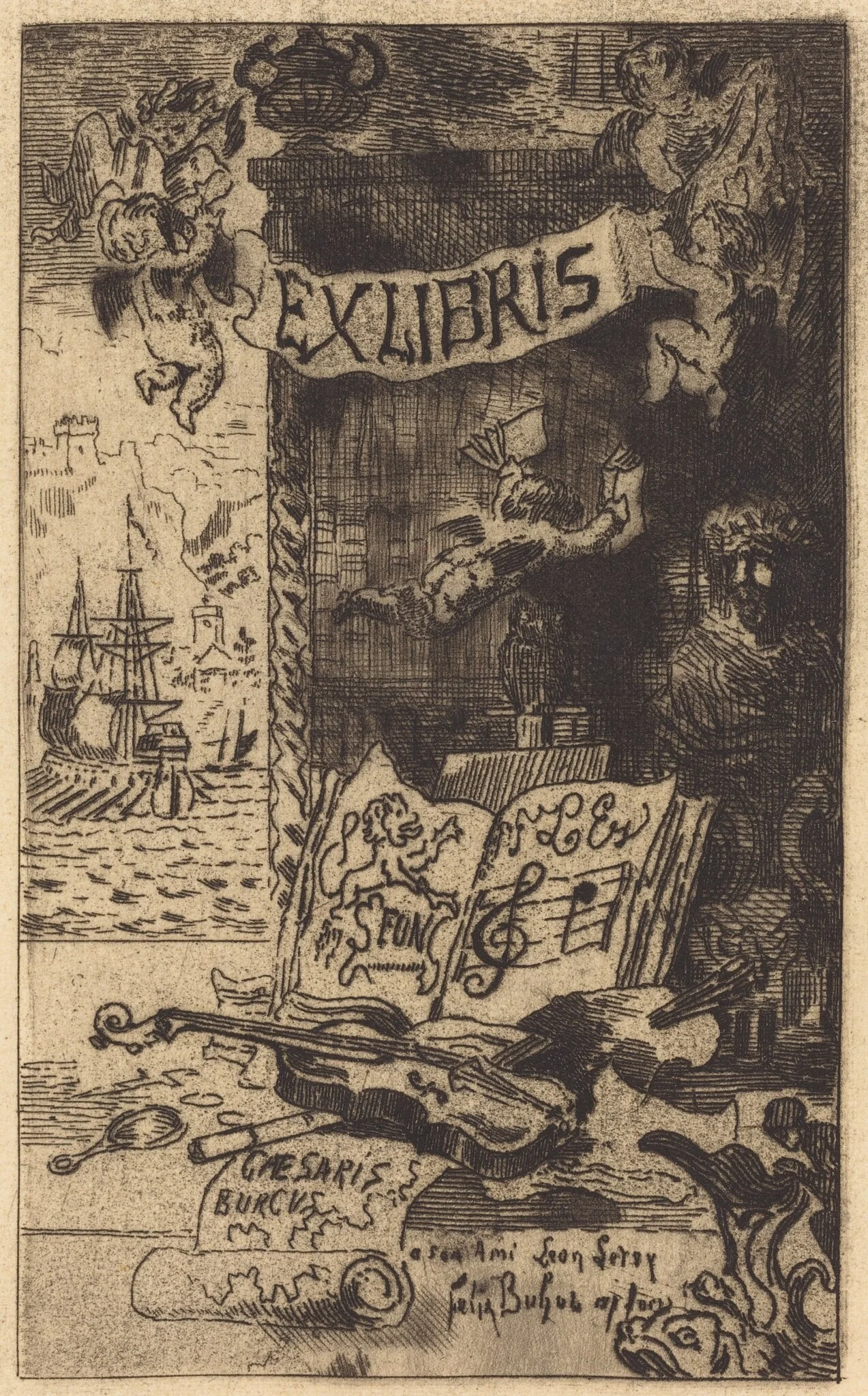 Ex-libris de Léon Lerey (Ex-libris of Leon Lerey), detail