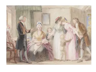 The Return of Olivia Goldsmith, by John Masey Wright, watercolor, 1800