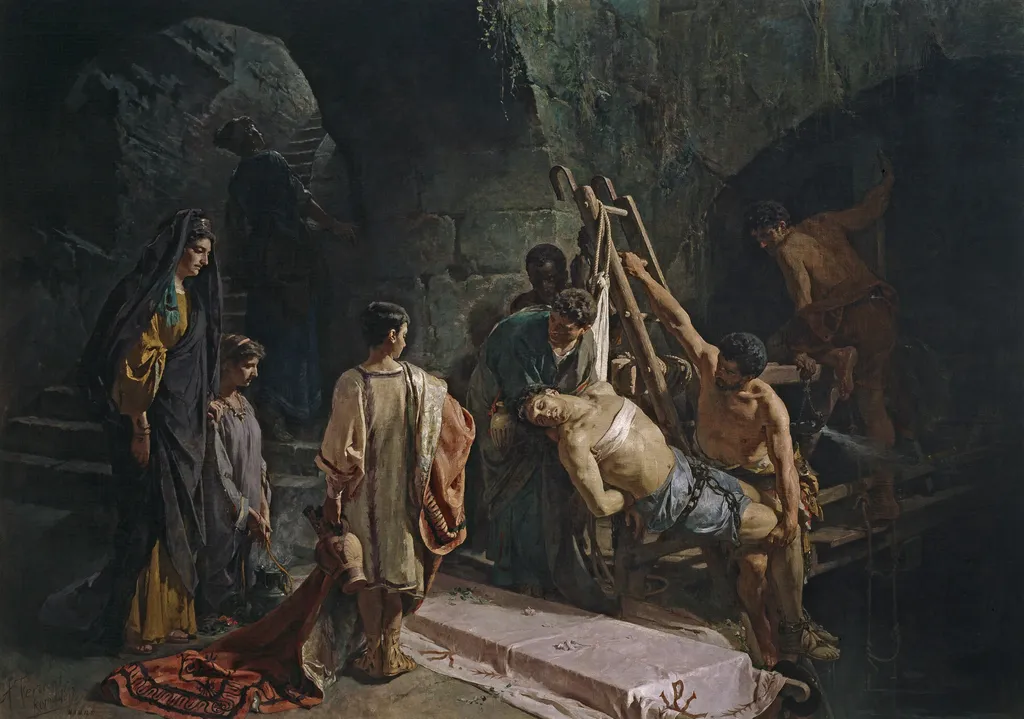 The Burial of Saint Sebastian, by Alejandro Ferrant y Fischermans, oil, 1889
