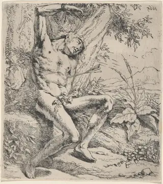 Saint Sebastian, by Leendert van der Cooghen, ink, 1665