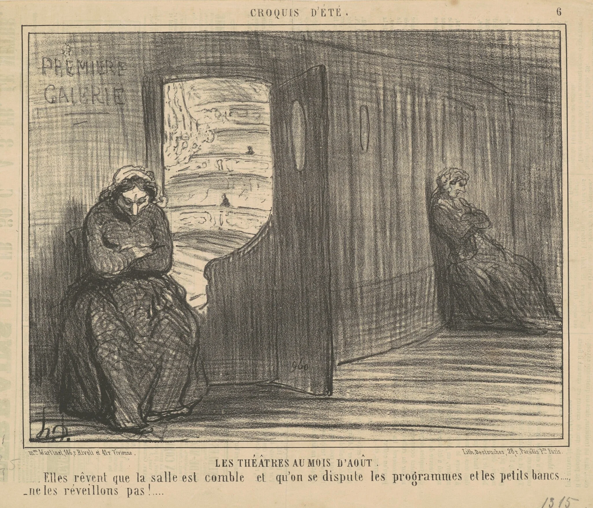 Les thèatres au mois d'aout, detail